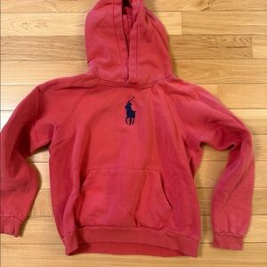 POLO big pony hoody. Coral. Large